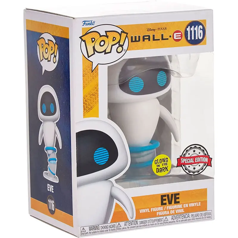 Wall-E POP! Disney Figurina Vinyl Eve Zburătoare (Strălucitoare în Întuneric) 9 cm poza produsului