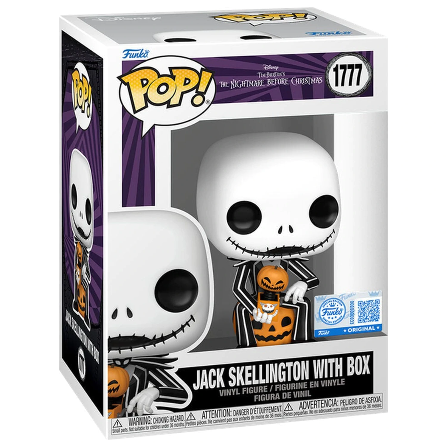 Figurina Funko POP Disney The Nightmare Before Christmas Jack Skellington cu Cutie Exclusiv poza produsului