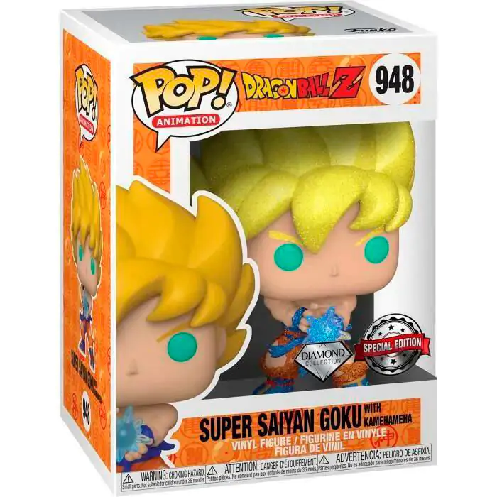 Figurină de vinyl Dragon Ball Super Funko POP! Animation SSGokuW/KamehmhWve(DGLT) 9 cm poza produsului