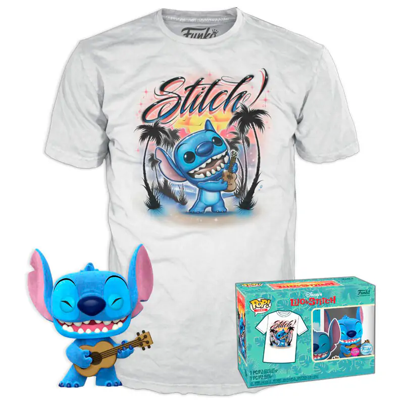 Figurină Funko POP & cutie tricou Disney Stitch Ukelele Exkluzív poza produsului