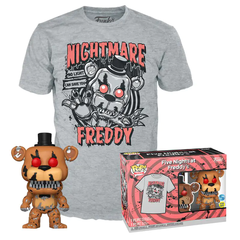 Set figurină POP & Tricou Five Nights at Freddy Nightmare Freddy Exclusive poza produsului