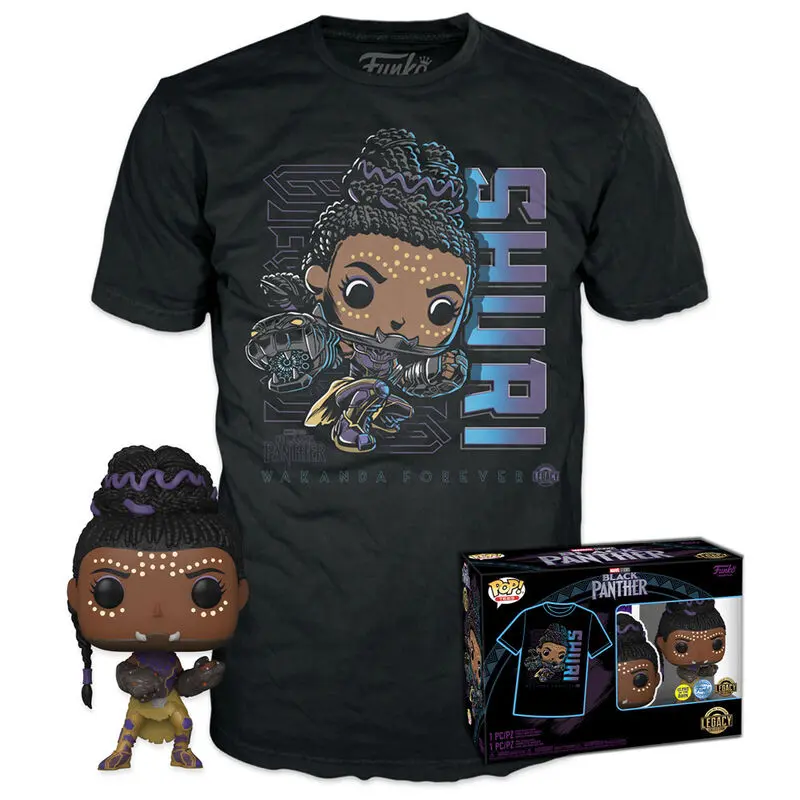 Figurină Funko POP! și cutie tricou Marvel Black Panther Shury Exclusiv poza produsului