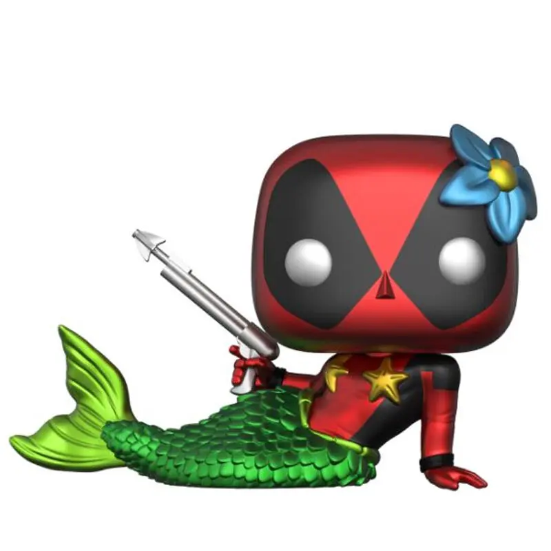 Figurină Funko POP! & cutie tricou Marvel Deadpool Mermaid Exclusiv poza produsului