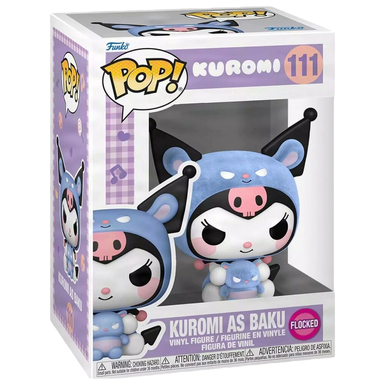 Figurina Funko POP Hello Kitty Kuromi As Baku Flocked poza produsului