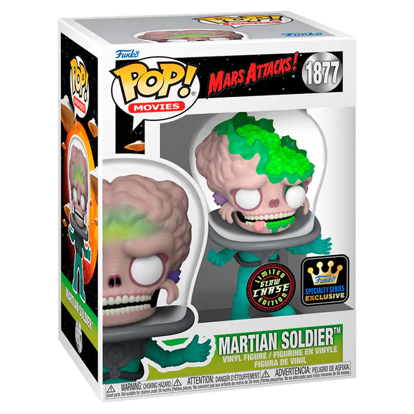 Figurina Funko POP Mars Attacks Martian Soldier Exclusiva Chase poza produsului