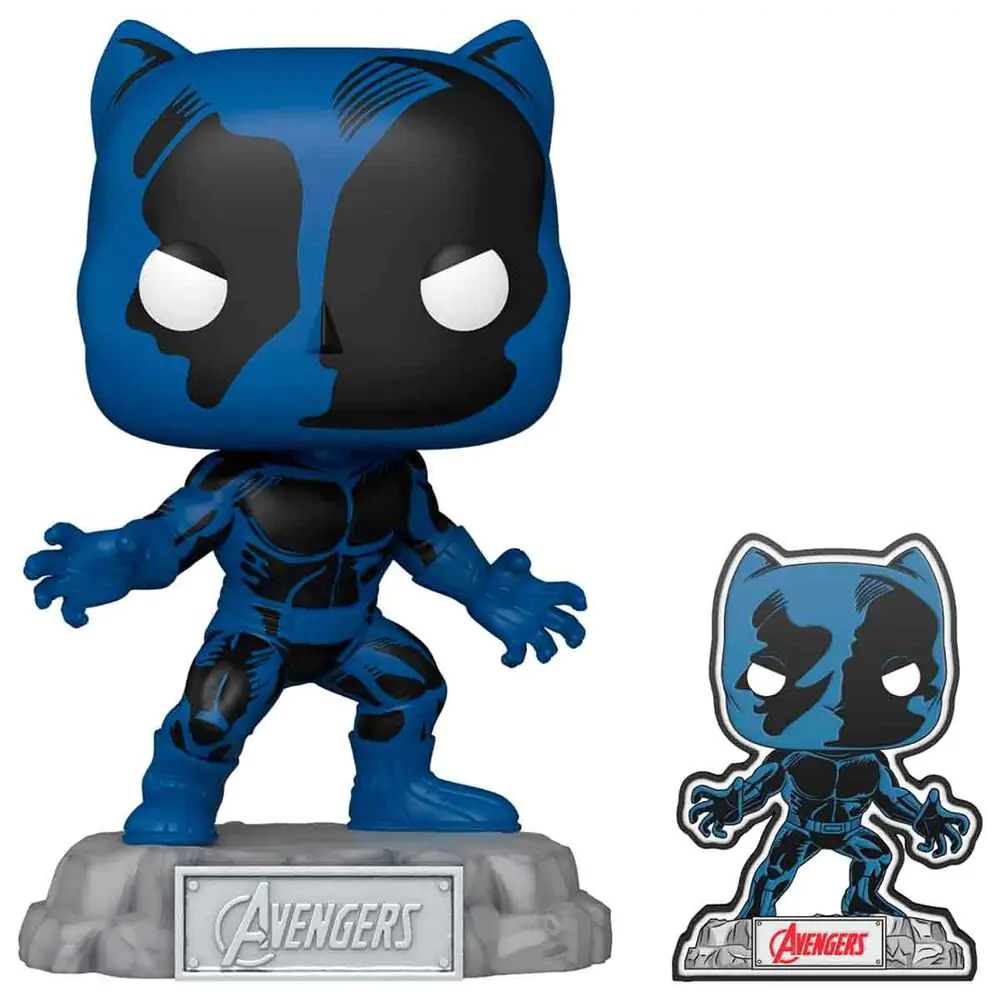 Figurină Funko POP Marvel Avengers Aniversarea 60 Benzi desenate Pantera Neagră cu Pin Exclusiv poza produsului