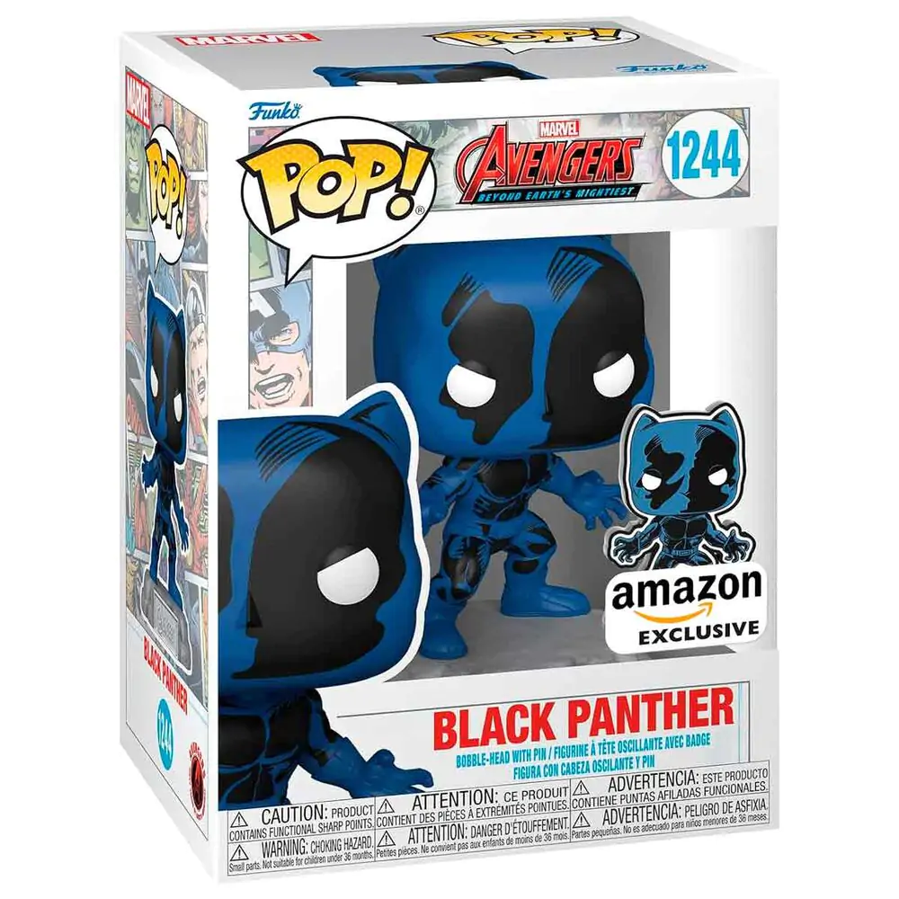 Figurină Funko POP Marvel Avengers Aniversarea 60 Benzi desenate Pantera Neagră cu Pin Exclusiv poza produsului