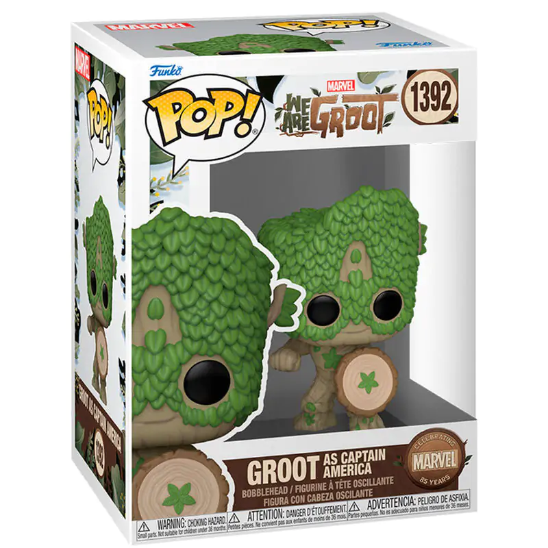 figurina Funko POP Marvel We Are Groot - Groot ca Captain America poza produsului