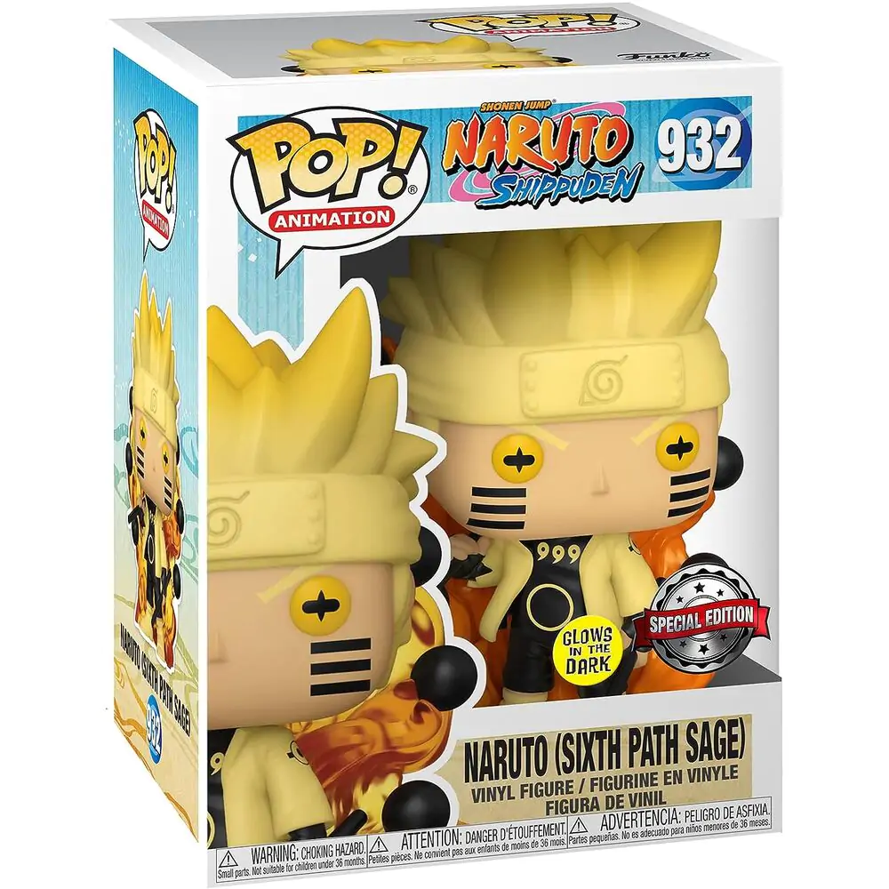 Figurină de vinil Naruto POP! Animation Seria Specială Naruto Sage al celor Șase Căi (Strălucitor) 9 cm poza produsului