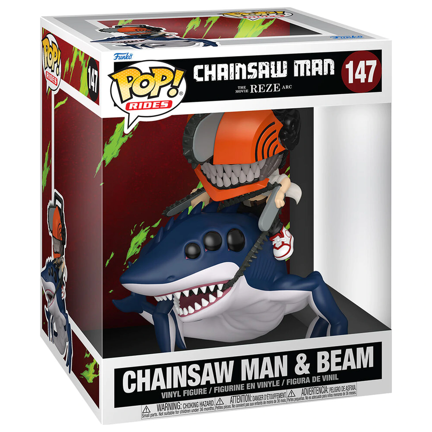 Figurina Funko POP Ride Deluxe Chainsaw Man Arc Chainsaw Man & Beam poza produsului