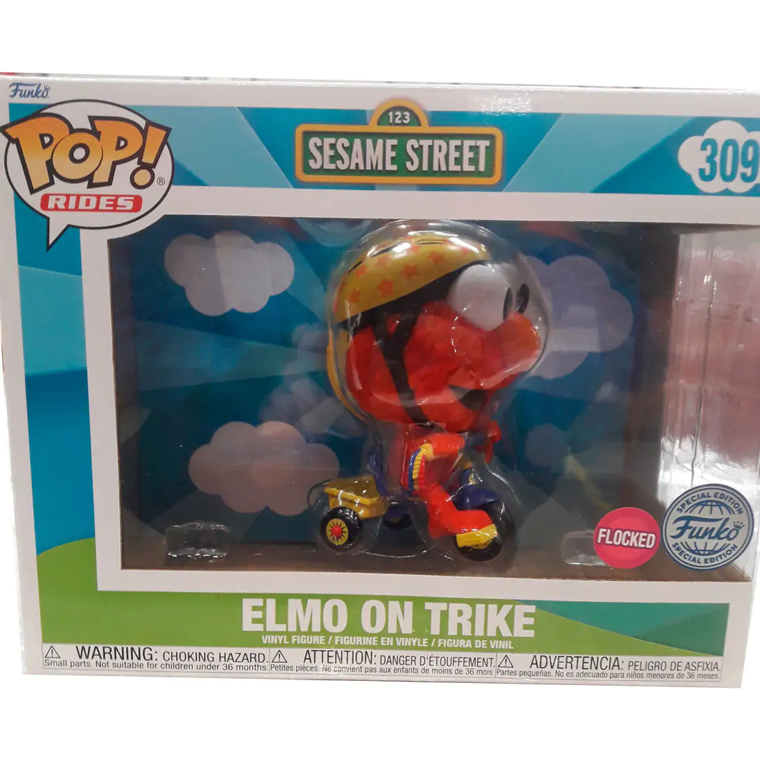Figurină POP Rider Sesame Street Elmo pe Triciclu Exclusiv poza produsului