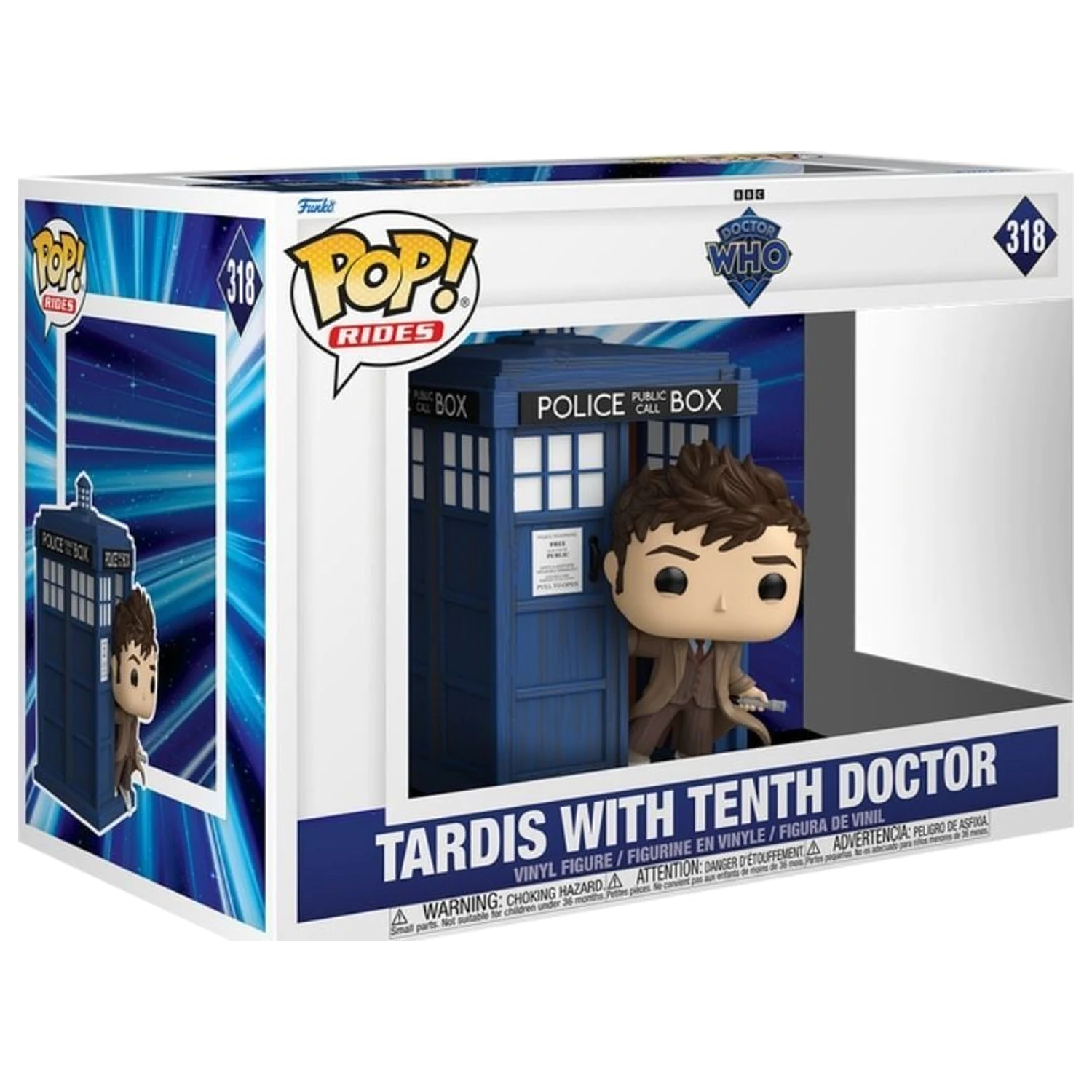 Funko POP figurina Rides Deluxe Doctor Who Tardis cu Tenth Doctor poza produsului