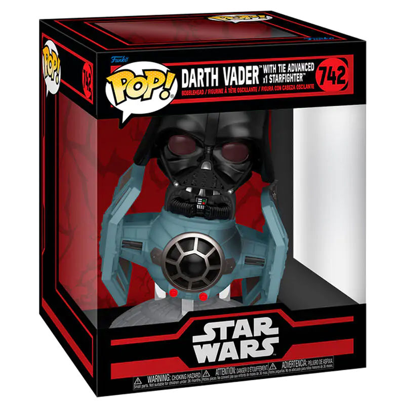 Figurină Funko POP Rides Deluxe Star Wars Darth Vader cu Tie Advanced Starfighter poza produsului