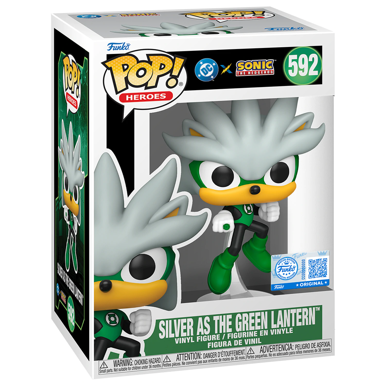 Figurina Funko POP Sonic The Hedgehog DC Comics Silver As the Green Lantern Exclusive poza produsului