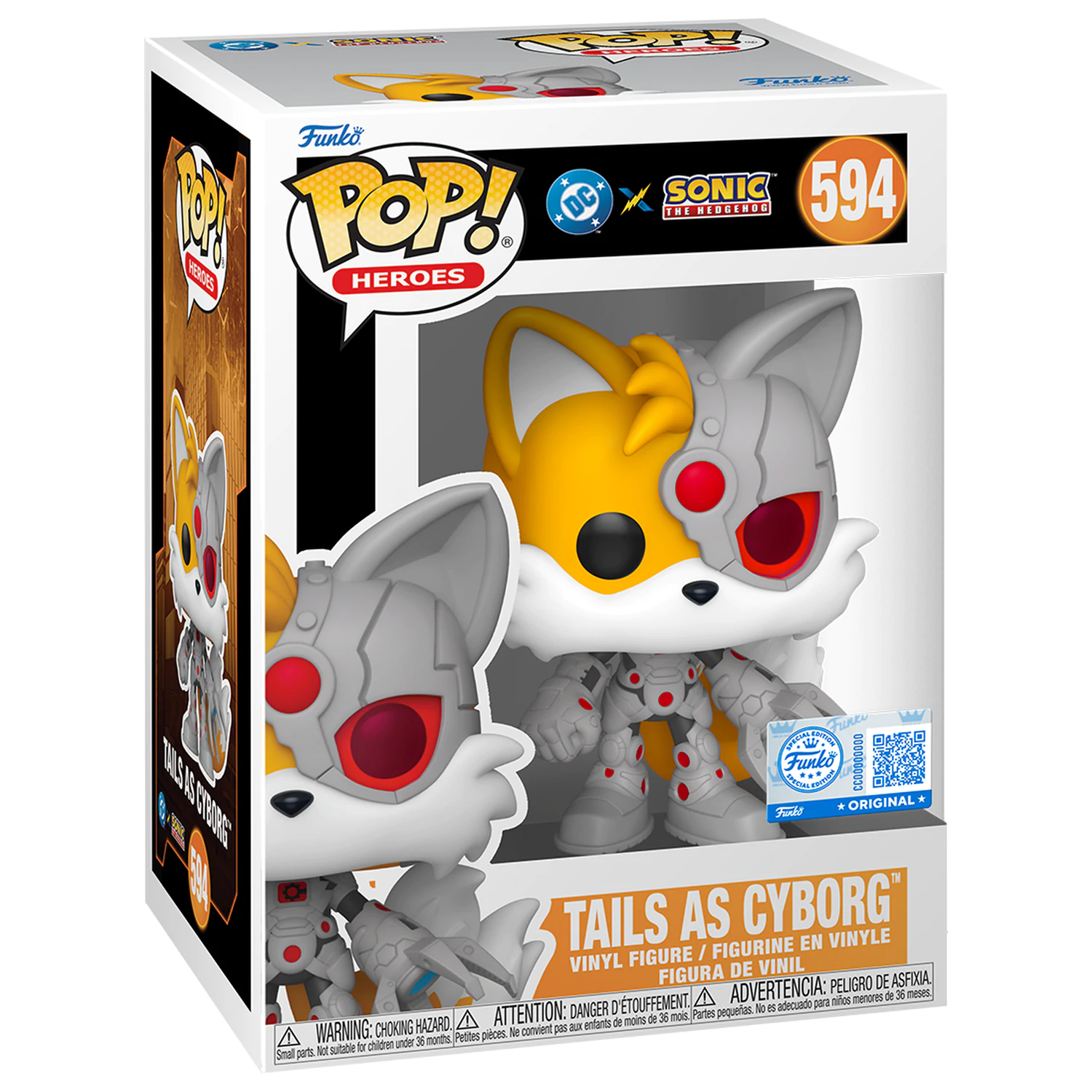 Funko POP figurina Sonic The Hedgehog DC Comics Tails As Cyborg Exclusive poza produsului