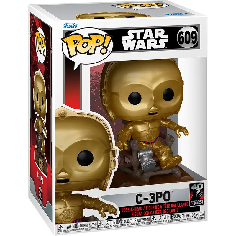 Star Wars Return of the Jedi 40th Anniversary figurină POP! Vinyl C3P0 în scaun 9 cm poza produsului