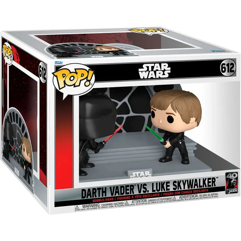 Star Wars Return of the Jedi 40th Anniversary POP Moment! Figurine Vinil Set 2 piese Luke vs Vader 9 cm poza produsului