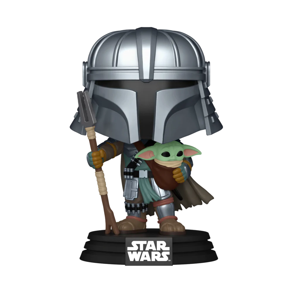 Figurină Funko POP Star Wars Impressions Mandalorian with Grogu Exclusive poza produsului