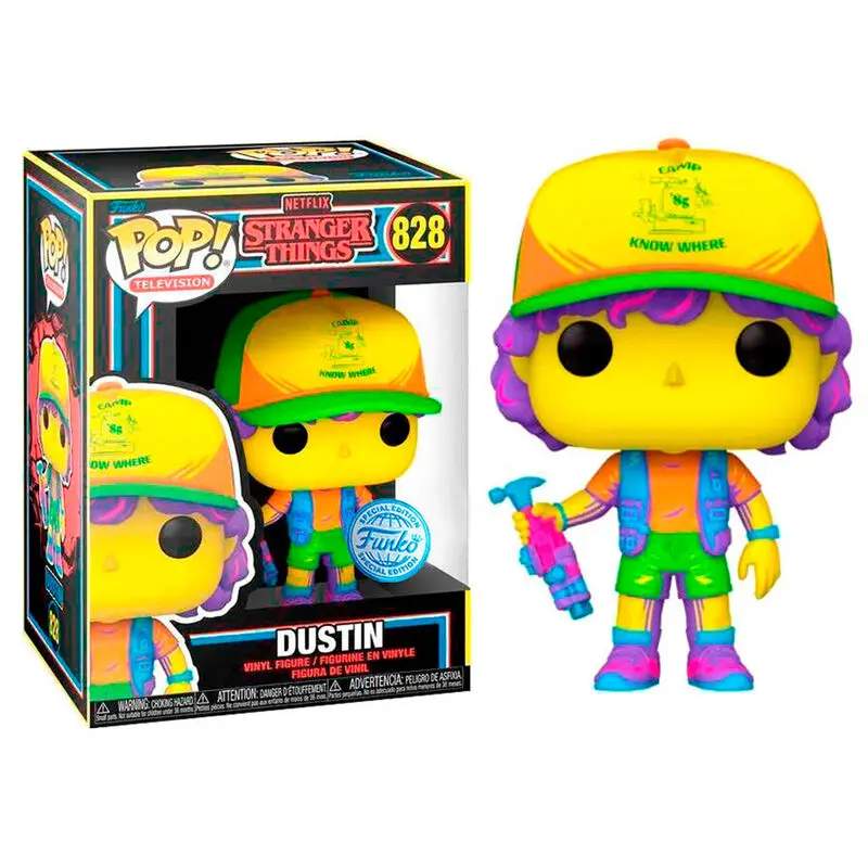 Figurină POP Stranger Things Dustin în Beef Negru Lumină Exclusiv poza produsului