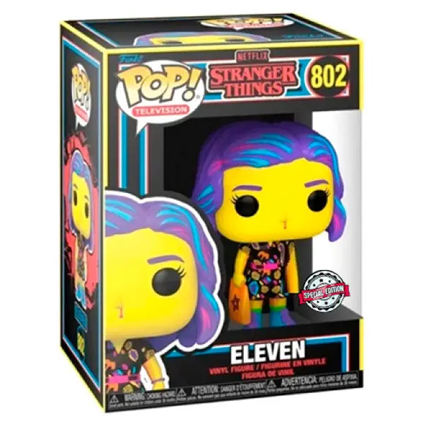 figurina POP Stranger Things Eleven in Mall Outfit Black Light Exclusive poza produsului