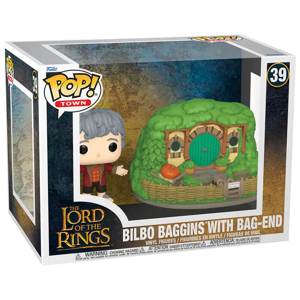 Figurină Funko POP Town The Lord of the Rings Bilbo Baggins with Bag-End poza produsului