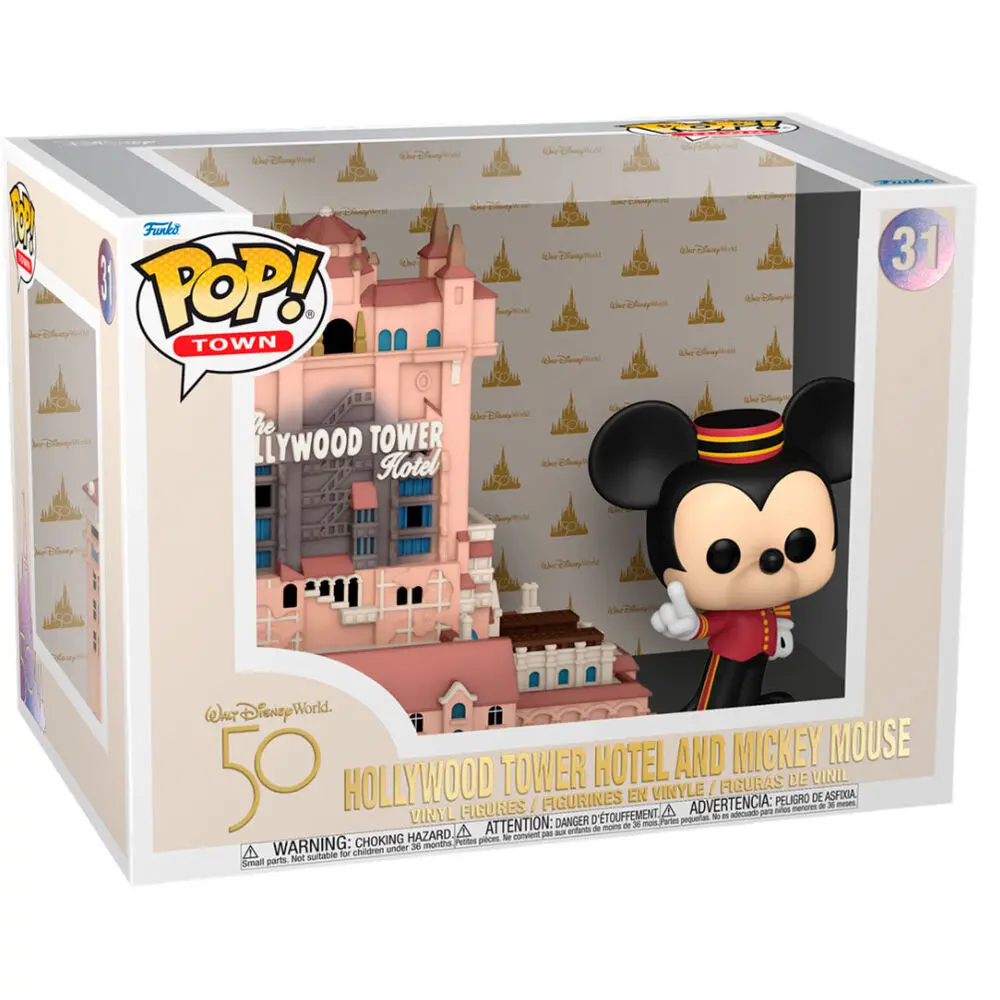 Walt Disney Word 50th Anniversary POP! Town Figurina Vinyl Hotelul Turnul Hollywood și Mickey Mouse 9 cm poza produsului