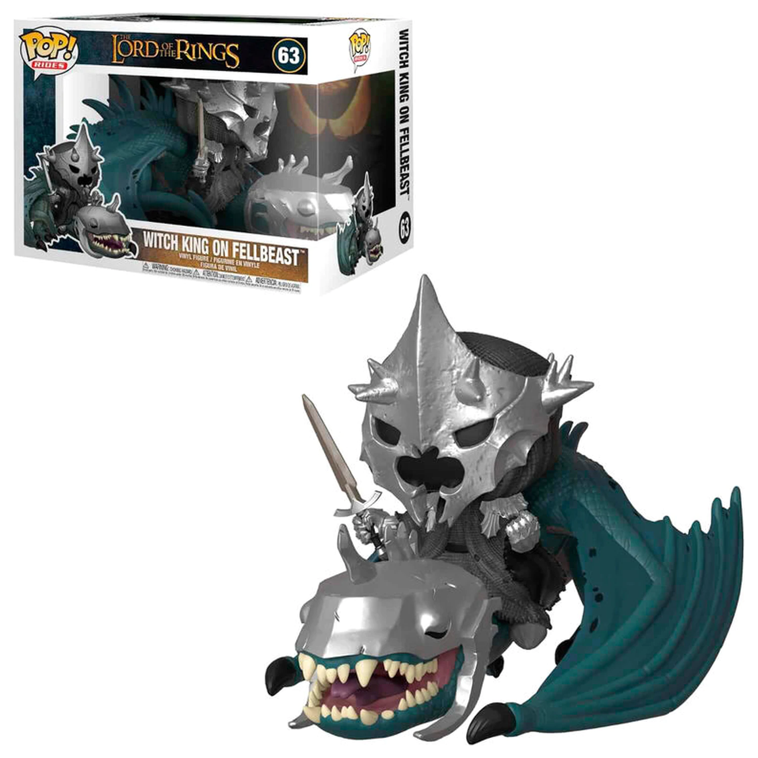 Lord of the Rings POP! Rides Figurină din Vinil Witch King & Fellbeast 15 cm [AMBALAJ DETERIORAT] poza produsului