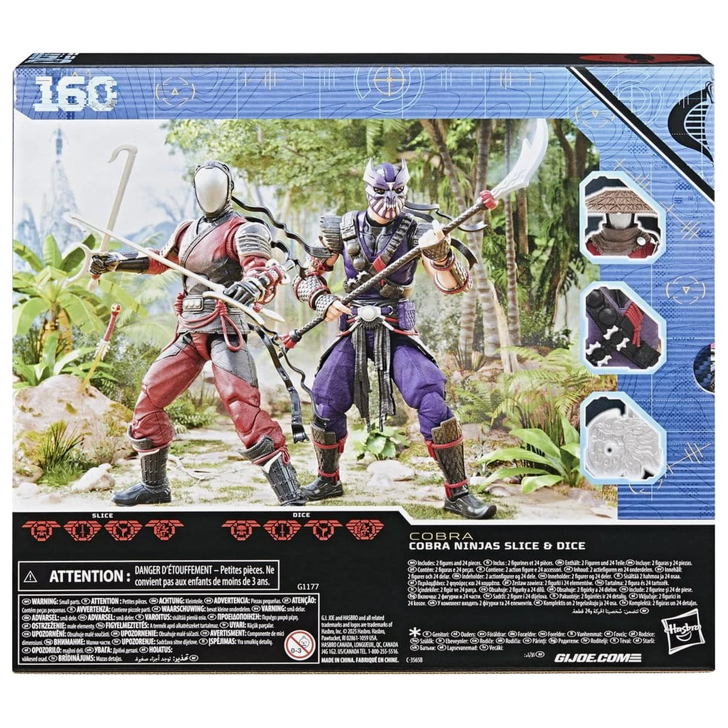 Pachet de 2 figurine de actiune G.I. Joe Classified Series #160 Cobra Ninjas Slice & Dice 15 cm poza produsului