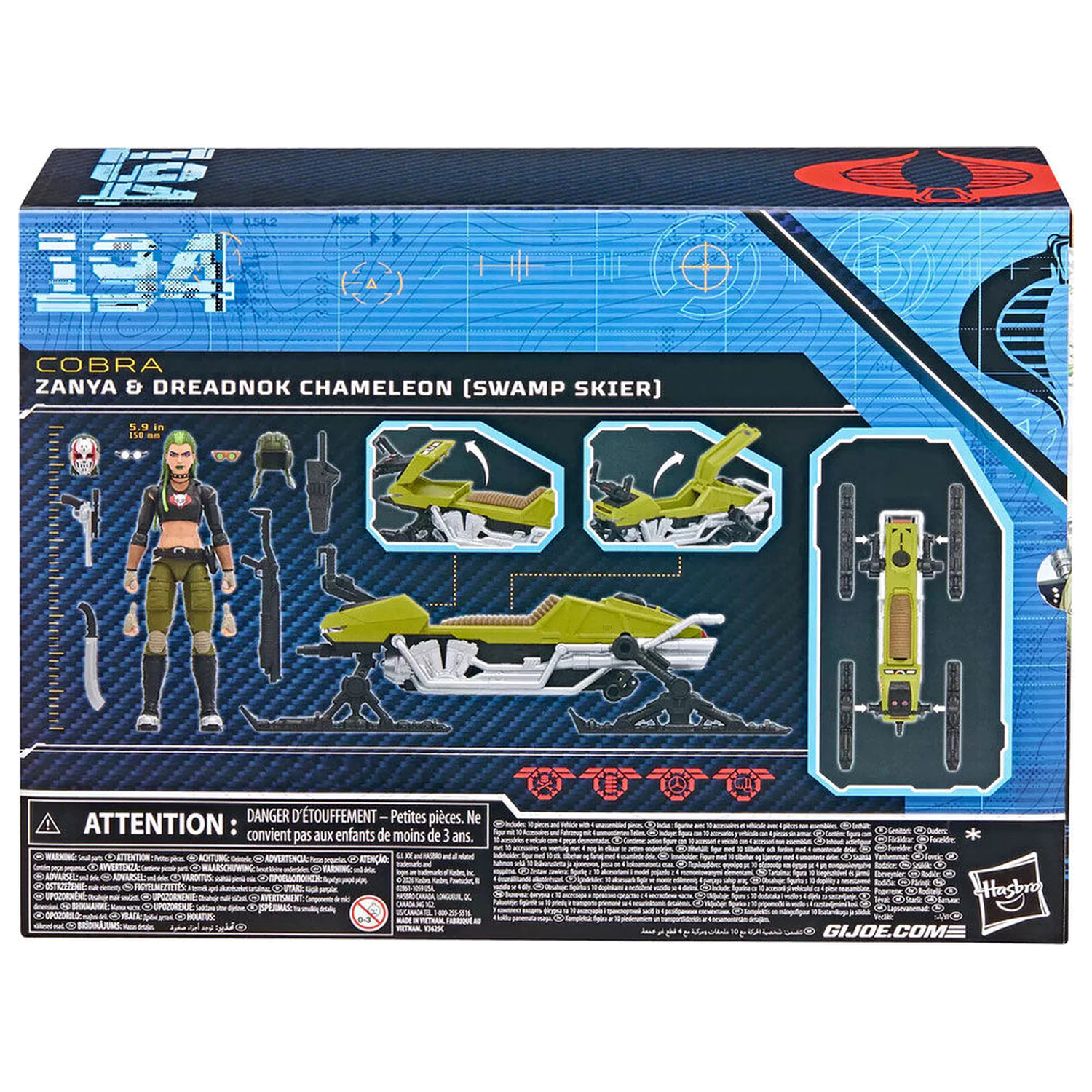 G.I. Joe Classified Series Cobra Zanya și Dreadnok Chameleon figurina de 15cm poza produsului