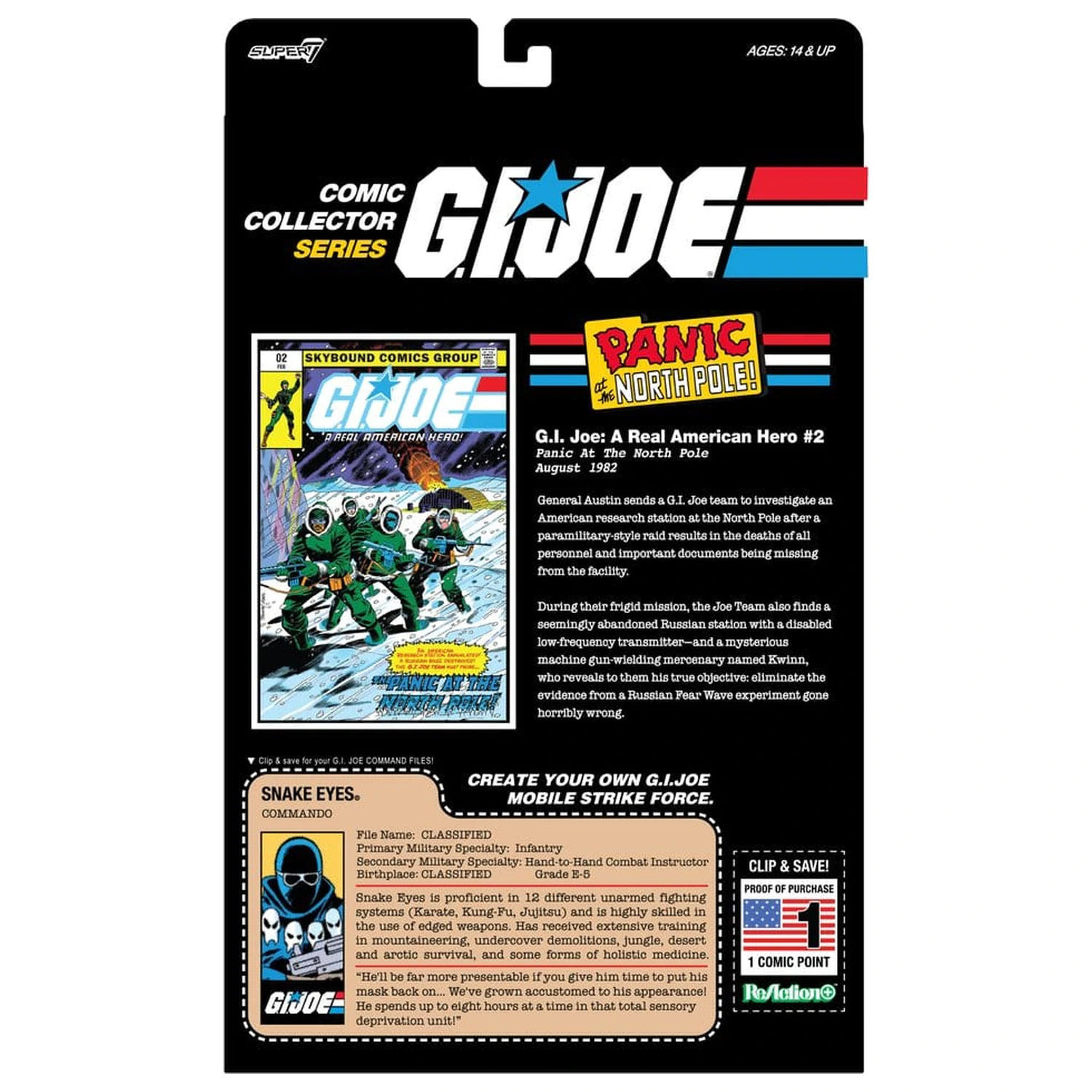 G.I. Joe ReAction+ Figurina de acțiune Snake Eyes (Skybound Comic Box Series, Issue #2) poza produsului