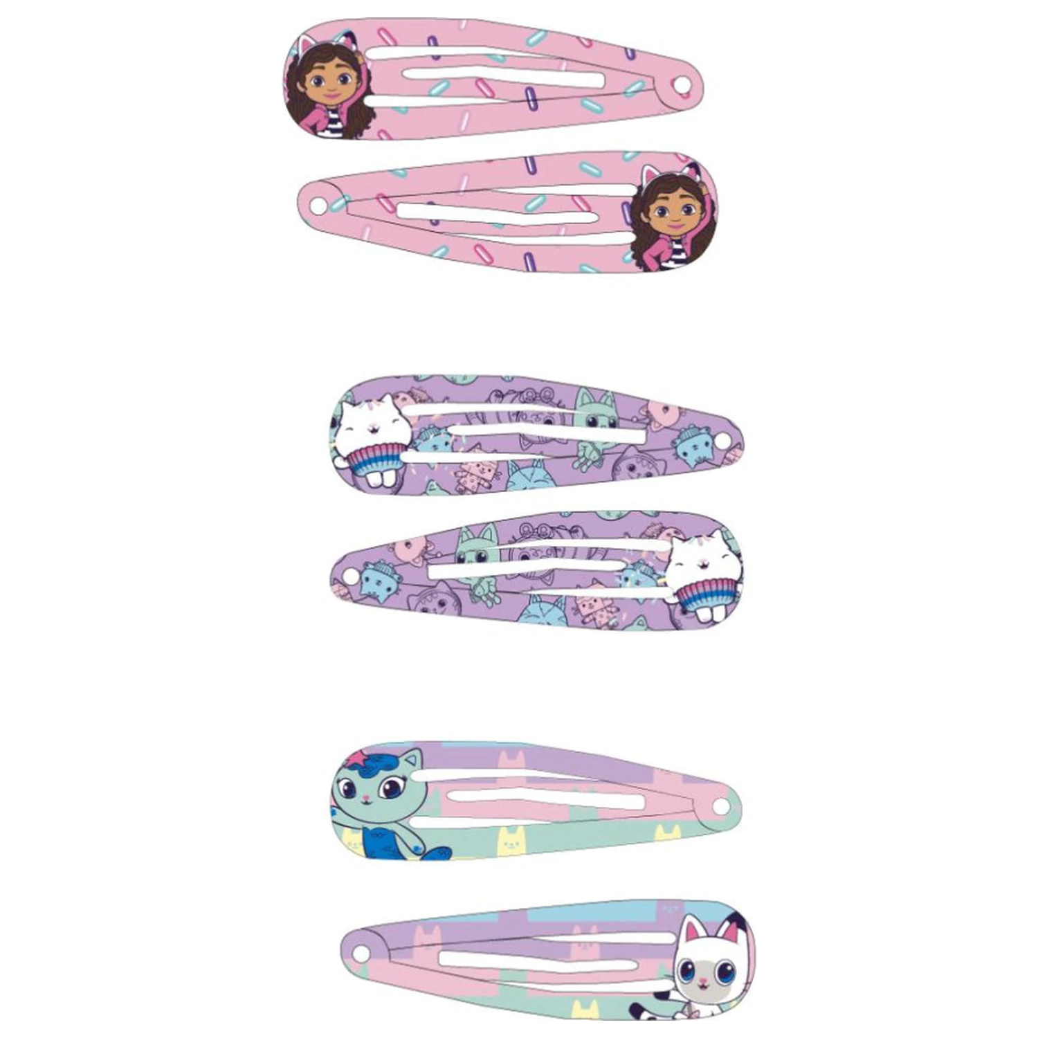 Gabi's Dollhouse Cat Adventures Set de 6 clame de păr poza produsului
