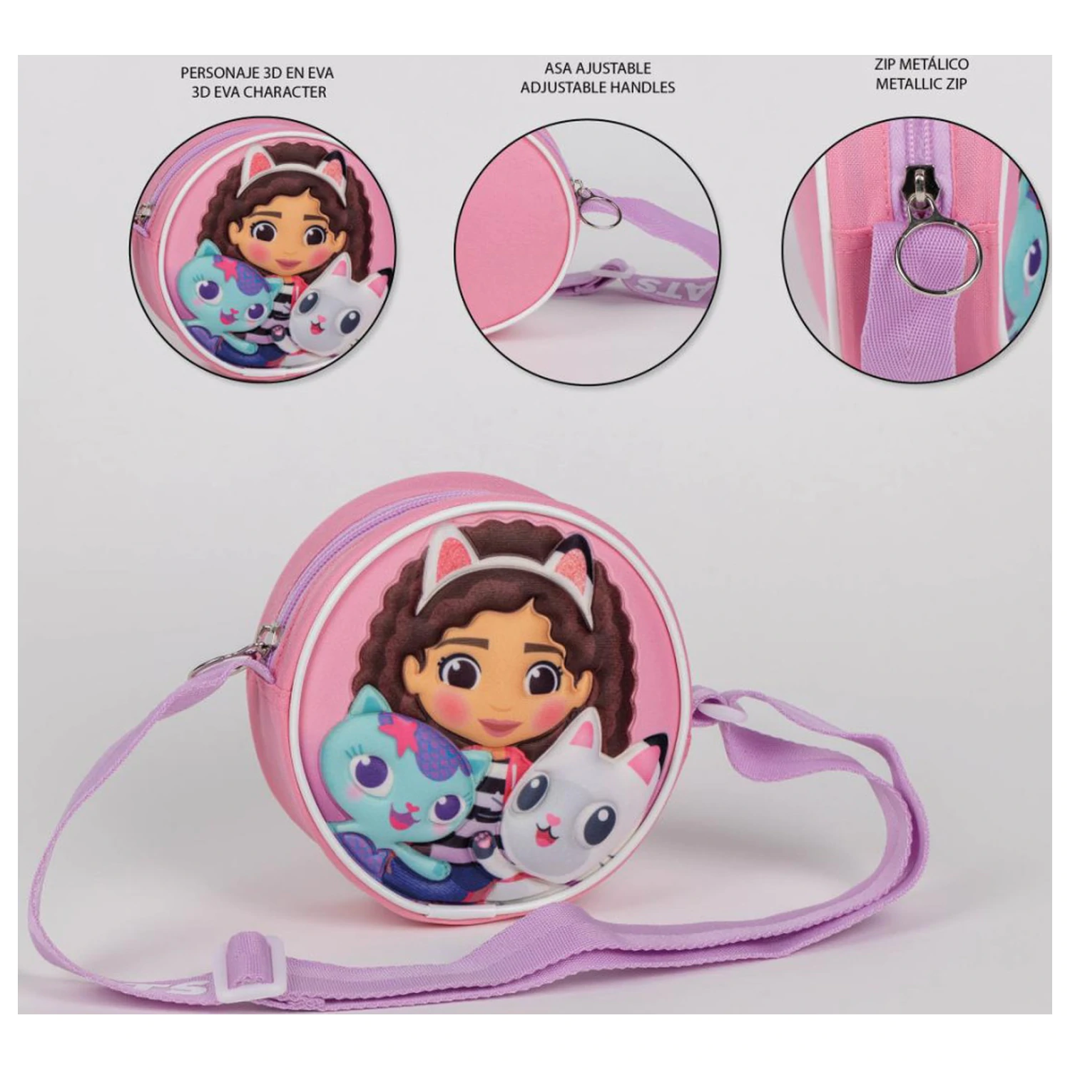 Gabby's Dollhouse Cats Geantă crossbody 3D, Geantă de umăr poza produsului