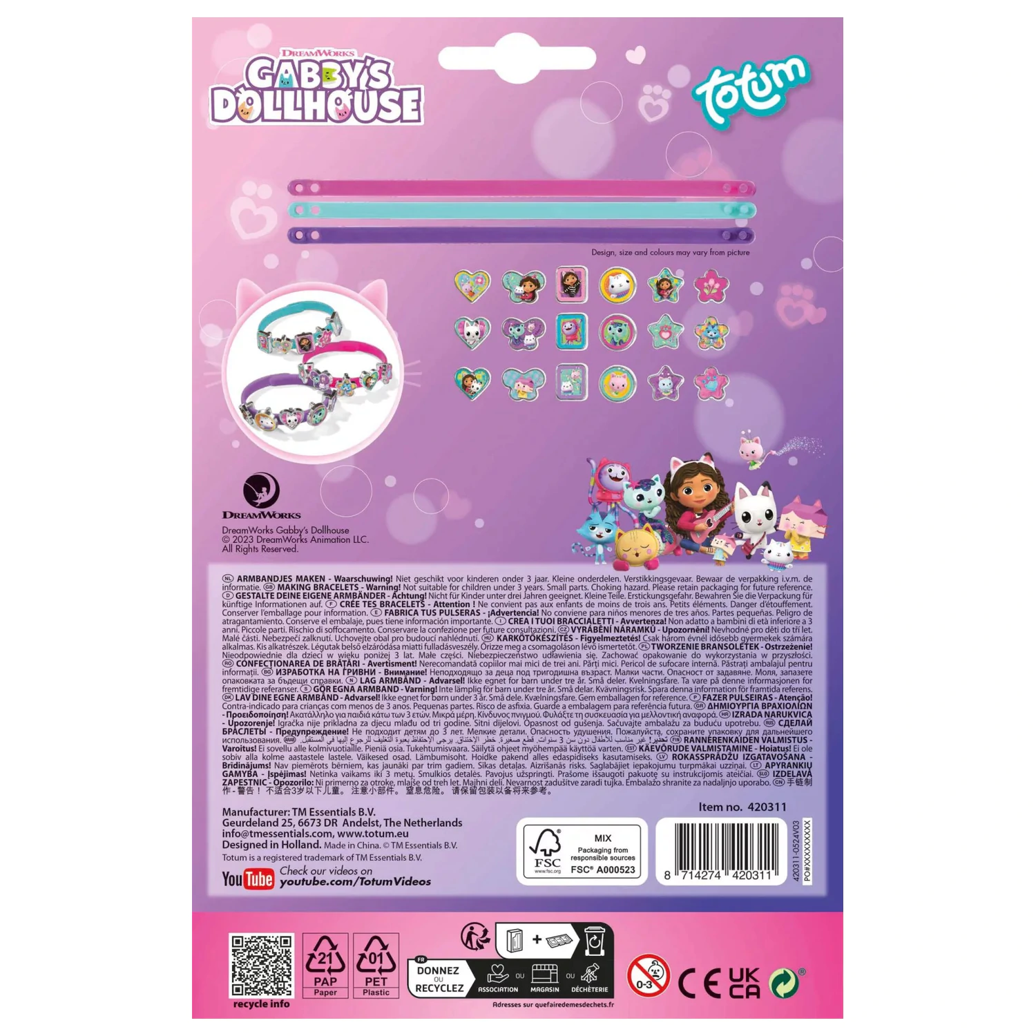 Gabi's Dollhouse Cats Kit de facut bratari poza produsului