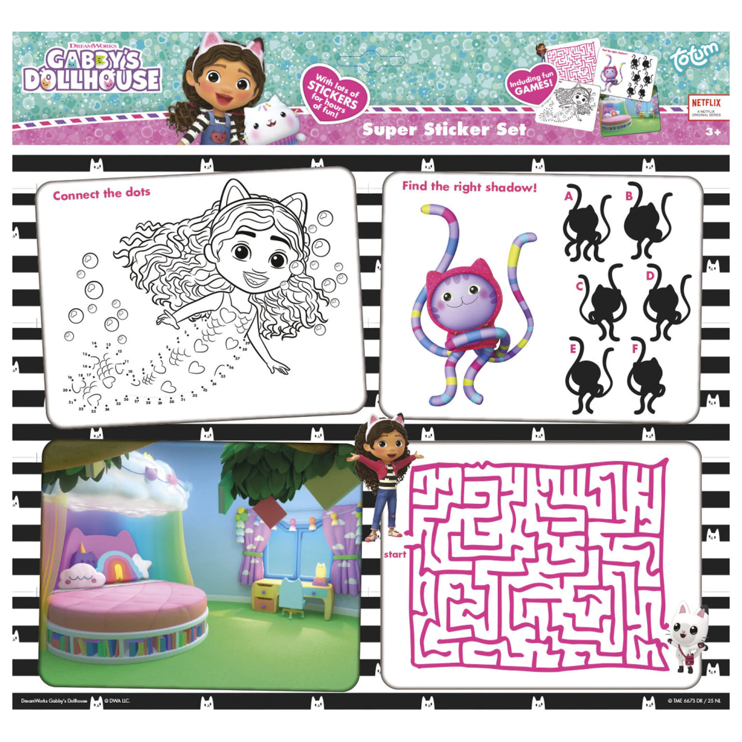 Set super autocolante Gabby's Dollhouse Cats cu jucărie poza produsului