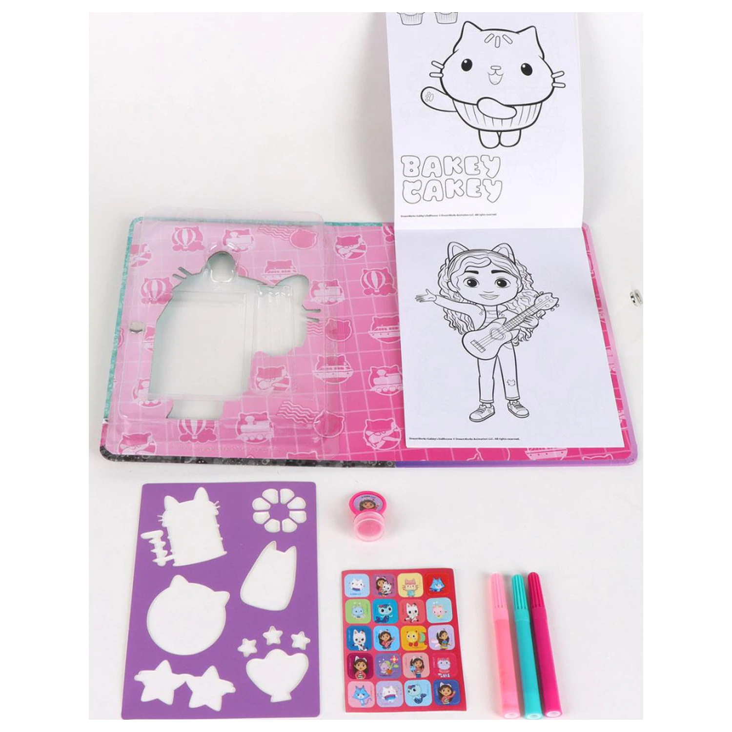Gabi's Dollhouse Funny Carte de Colorat Set cu Sablon poza produsului