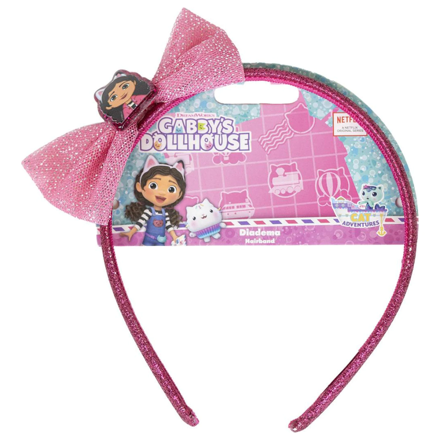 Gabi's Dollhouse Glitter Bow Headband poza produsului