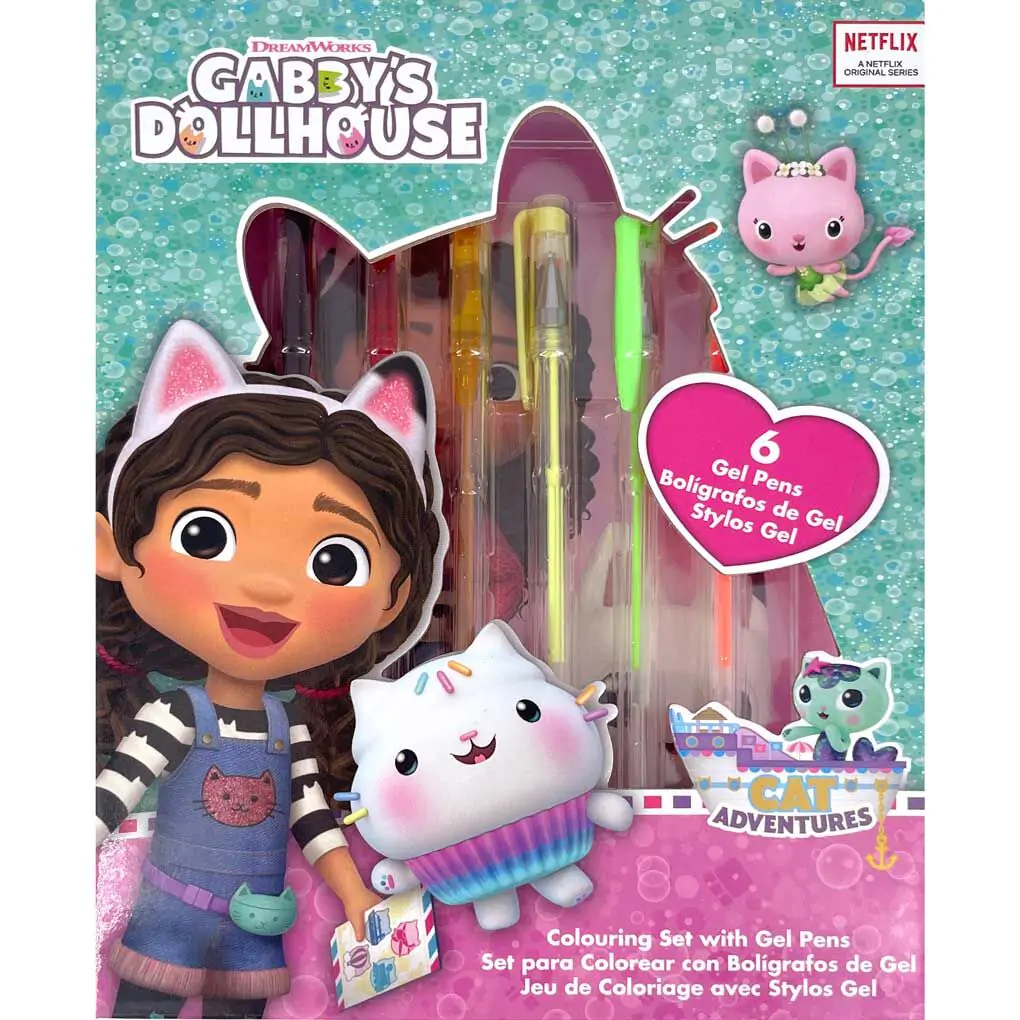 Gabbys Dollhouse caiet + set 6 pixuri gel poza produsului