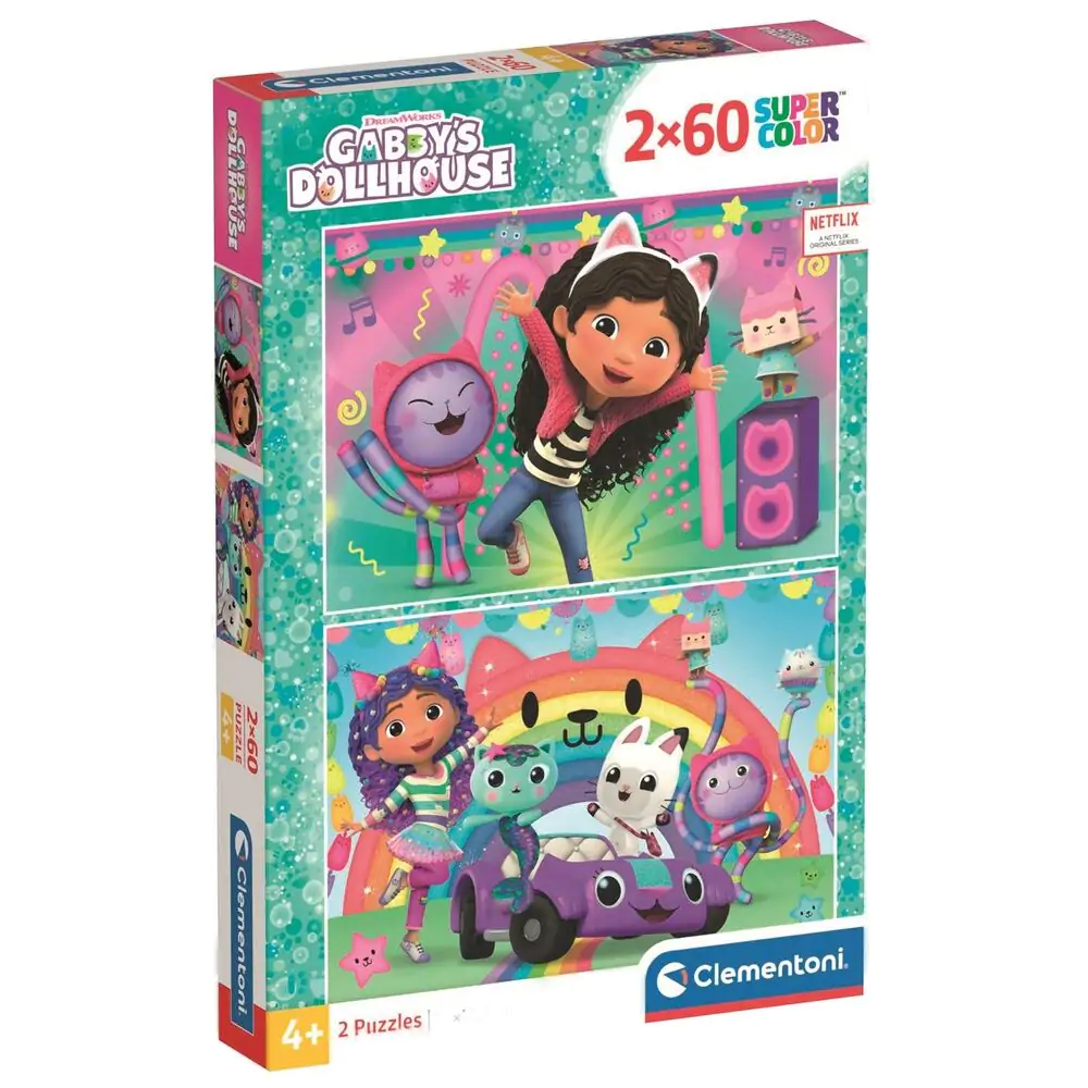 Gabbys Dollhouse puzzle 2x60 buc poza produsului