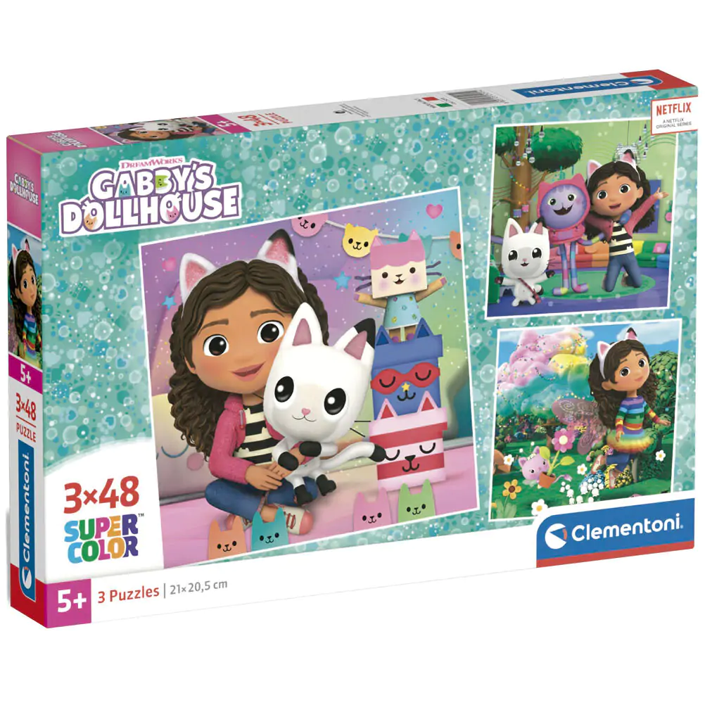 Gabbys Dollhouse puzzle 3x48 bucăți poza produsului