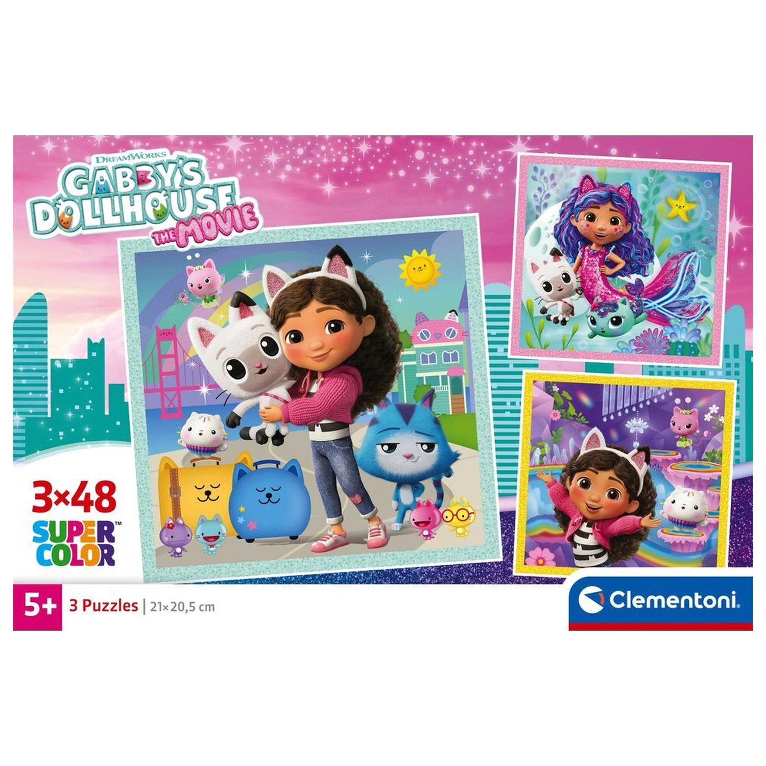 Gabbys Dollhouse puzzle 3x48 piese poza produsului