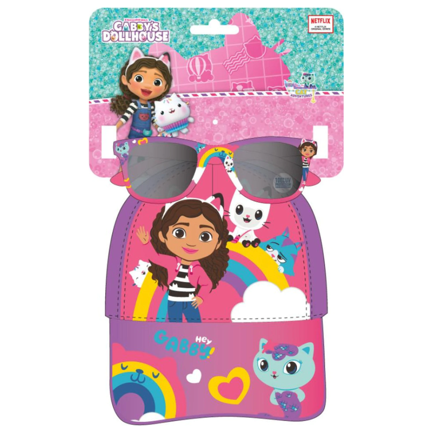 Set Gabi's Dollhouse Rainbow Ochelari de Soare și Șapcă de Baseball poza produsului