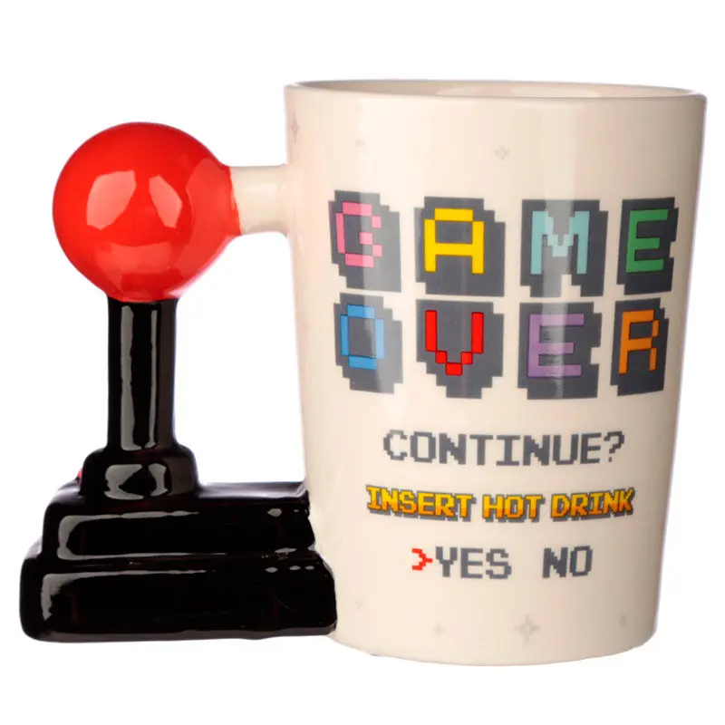 Cană cu mâner în formă de joystick arcade "Game Over" poza produsului