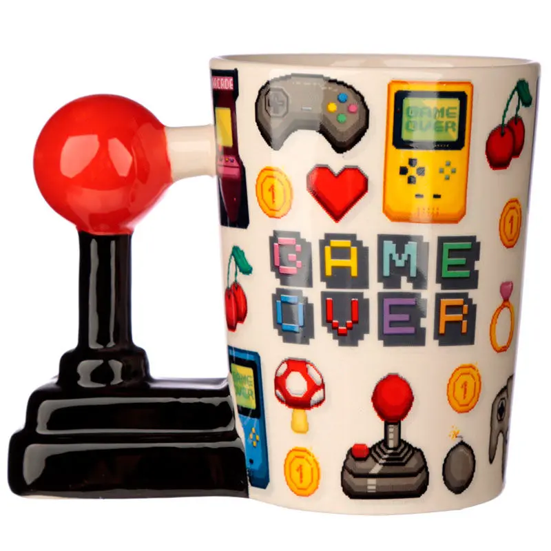 Game Over Joystick Pixel shaped handle mug poza produsului