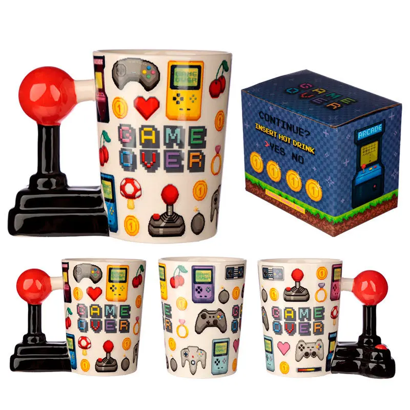 Game Over Joystick Pixel shaped handle mug poza produsului
