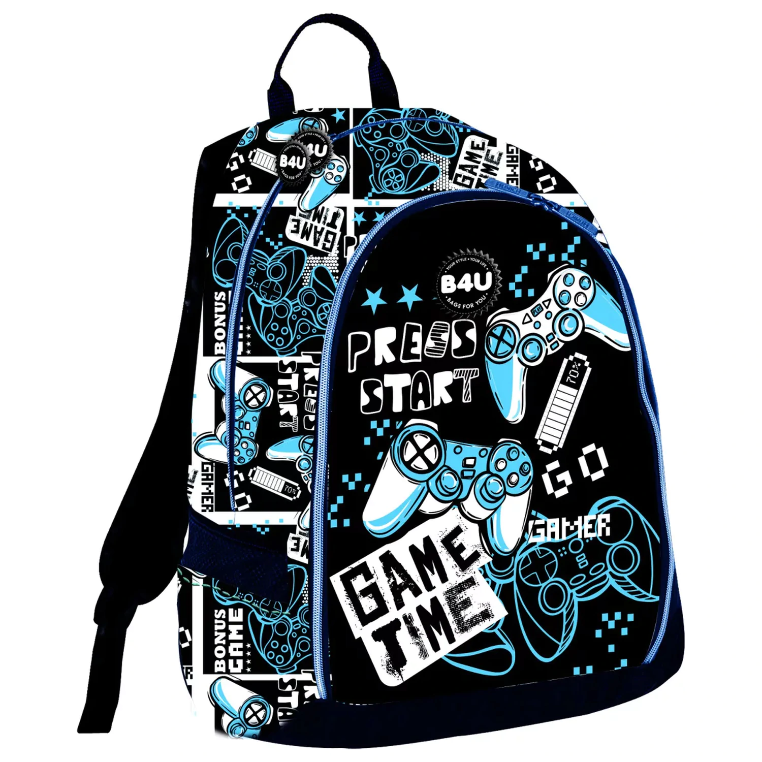 Gamer Press Start Ghiozdan de scoala, Geanta 43 cm poza produsului