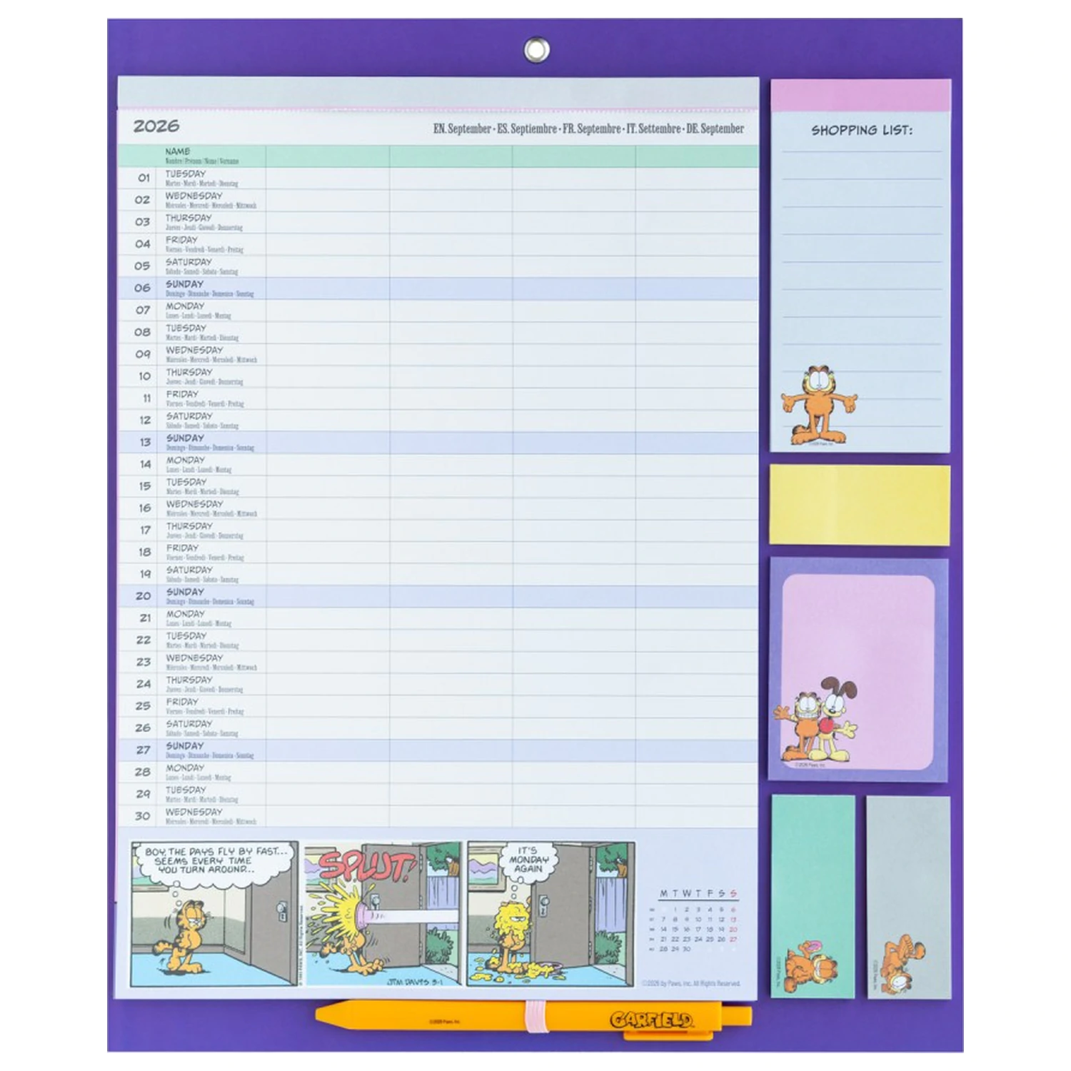 Garfield Magnetic Planner 2026/27 30 x 35 cm poza produsului