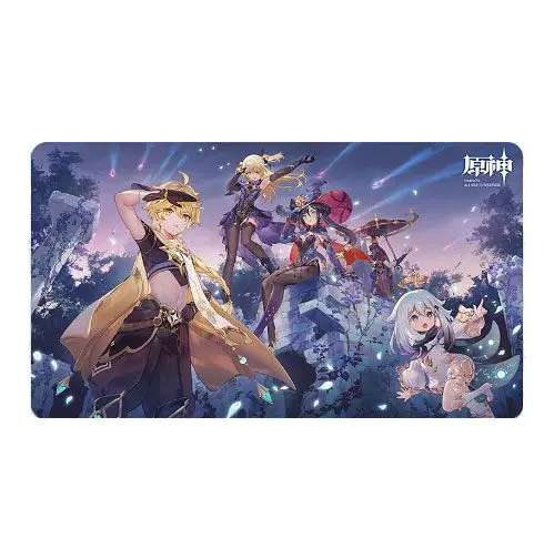 Mousepad Genshin Impact Unreconciled Stars Aether, Fischl, Mona, Paimon & Scaramouche 70 x 40 cm poza produsului