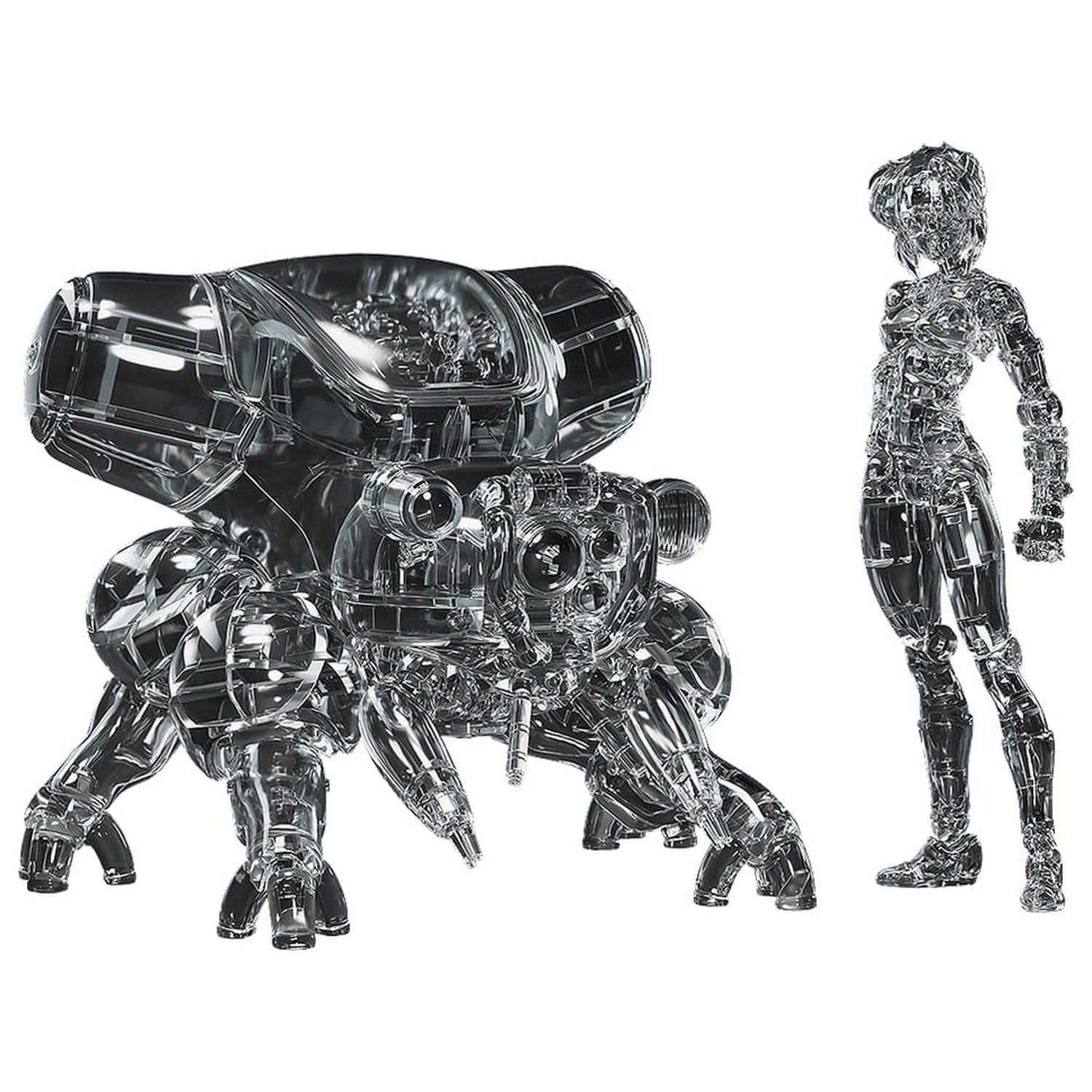 Ghost in the Shell PLAMAX minimum factory Kit Model din plastic Motoko Kusanagi cu Fuchikoma: Thermoptic Camouflage Ver. 8 cm poza produsului