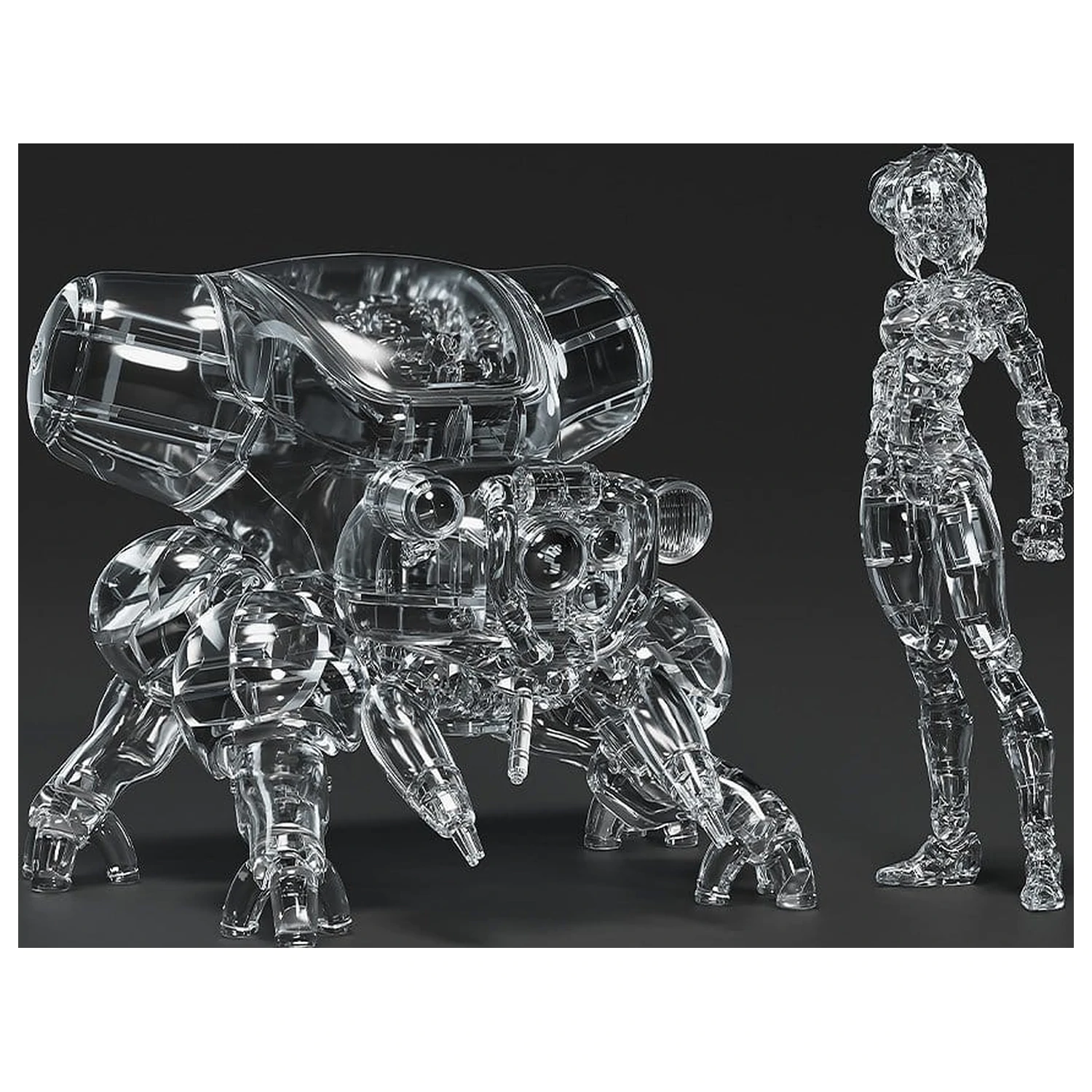 Ghost in the Shell PLAMAX minimum factory Kit Model din plastic Motoko Kusanagi cu Fuchikoma: Thermoptic Camouflage Ver. 8 cm poza produsului