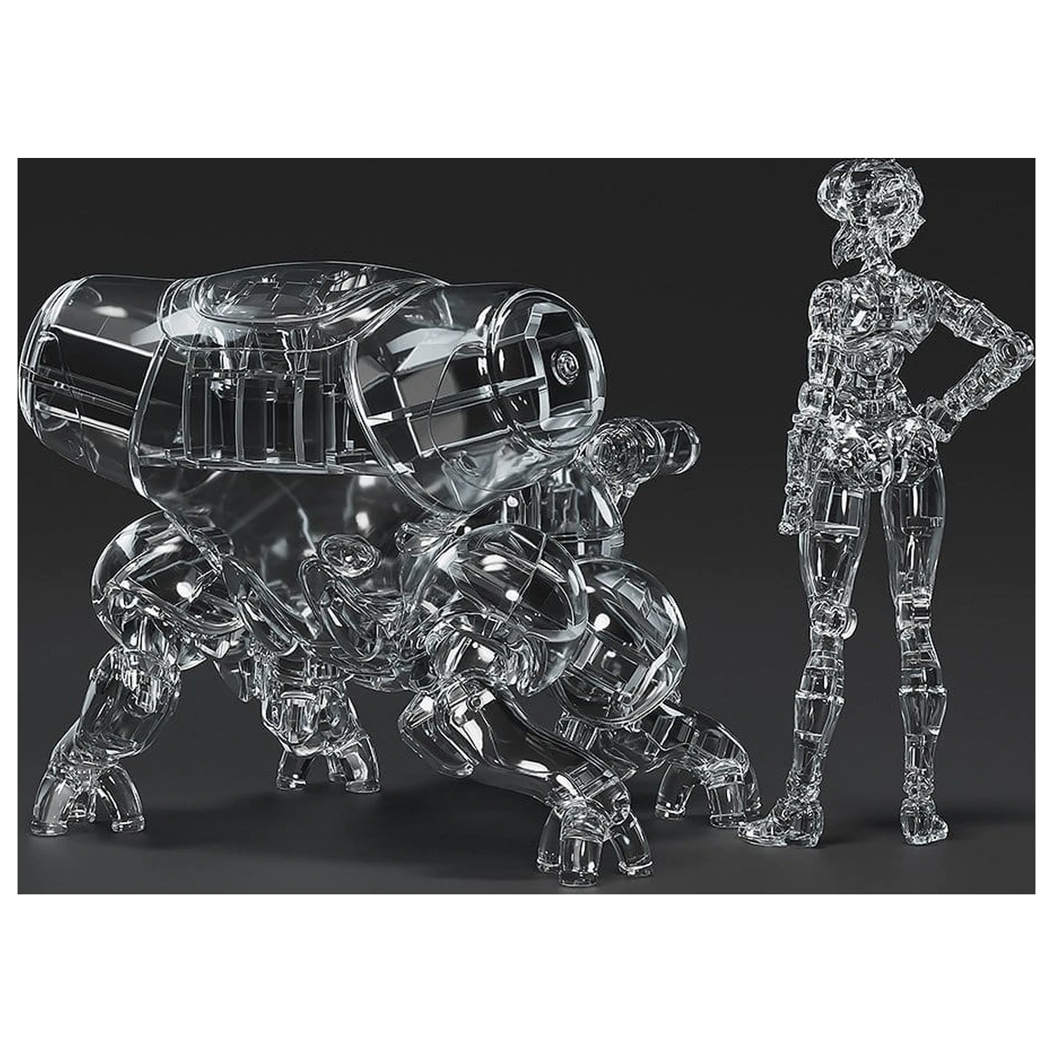 Ghost in the Shell PLAMAX minimum factory Kit Model din plastic Motoko Kusanagi cu Fuchikoma: Thermoptic Camouflage Ver. 8 cm poza produsului